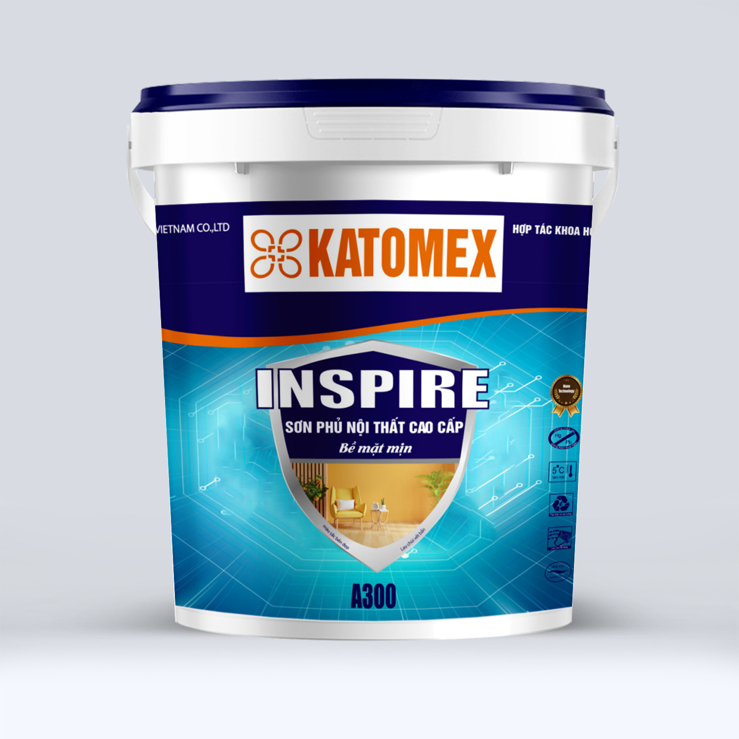 INSPIRE - Sơn phủ nội thất cao cấp - Bề mặt mịn A300 - 18L